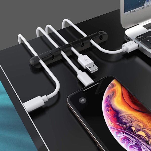 3-pakkauksen kaapelipidikeklipit, kaapelien järjestelyyn tarkoitetut itseliimautuvat johdinpidikkeet työpöydälle, USB-latauskaapeleille, yöpöydälle