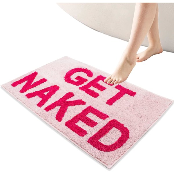 Vaaleanpunainen, 50x80cm Get Naked Liukumaton kylpymatto Mikrokuituimeytys
