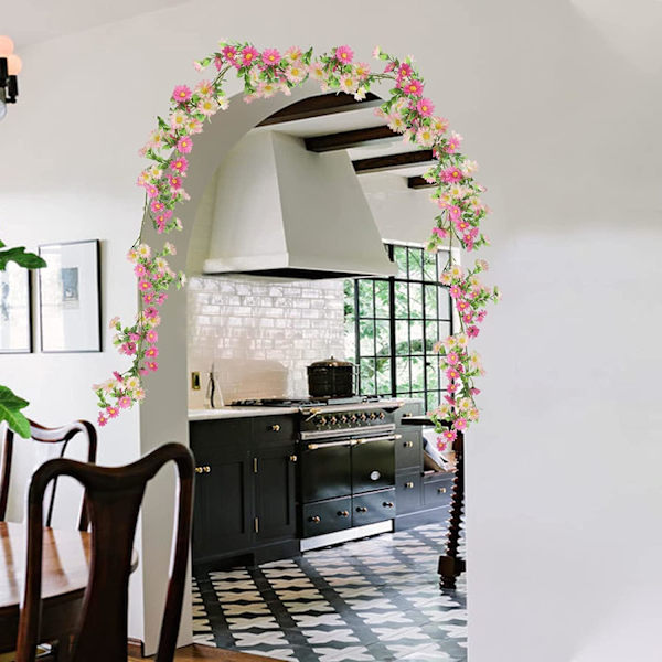 200cm Kunstig Blomsterguirlande Daisy Vine, Kunstig Blomster Bryllup