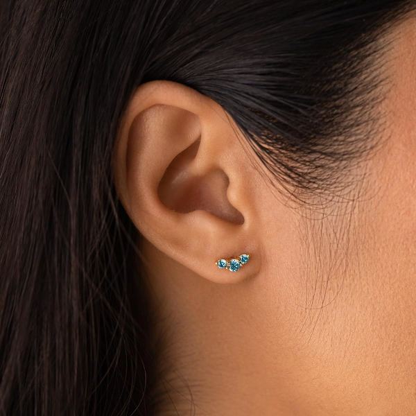 Øreringe Cubic Zirconia Stud Øreringe Brusk Øreringe til Kvinder Trendy