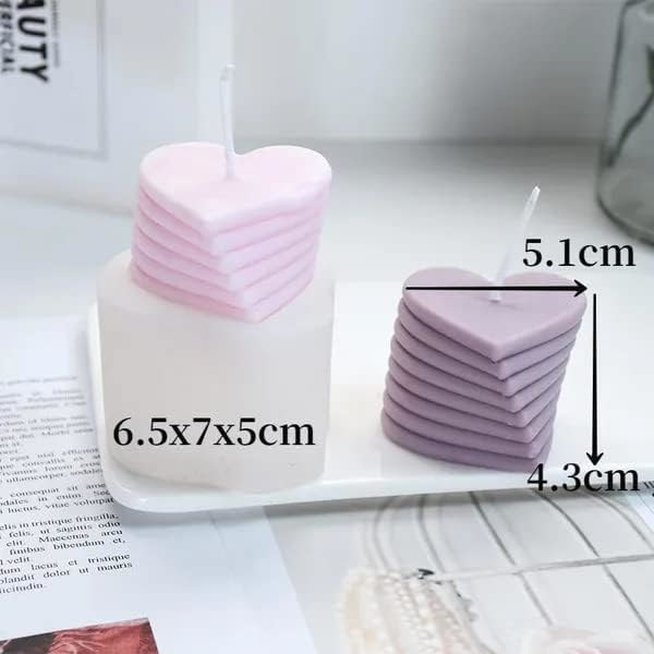1 stk Lysforme - Silikonform til Lysfremstilling, DIY 3D Former til Soyavoks, Bivoks, Duftlys, Valentinsdag