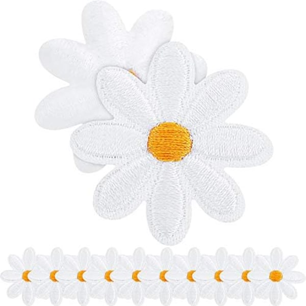 4x4cm Daisy Blomsterlapp Kläder Stryk På Lappar Applikationer Delikat Broderade för DIY Dekoration T-shirt Ryggsäck Huva