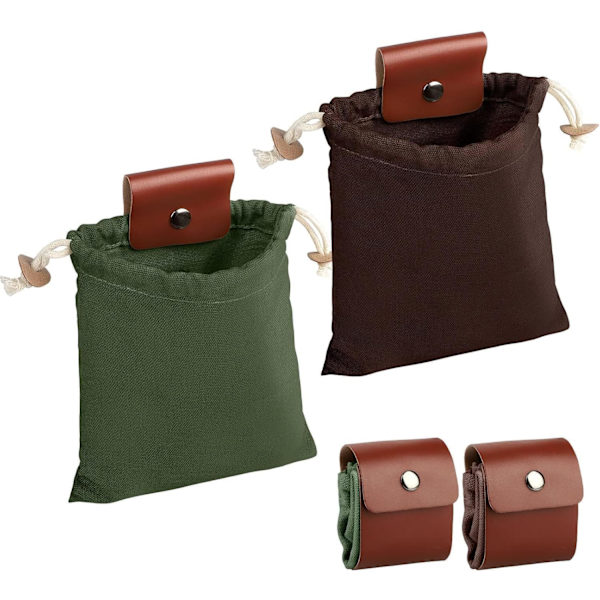 Stycken Foderpåse Canvas Foderpåse Svampfoderbälte Påse Bushcraftväska för Camping