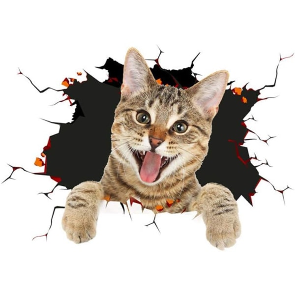 (B) 3D Cat Irrotettava Autotarra Autonkoristelutarra Autoikkuna Animaatio Hauska Koriste Kitten St