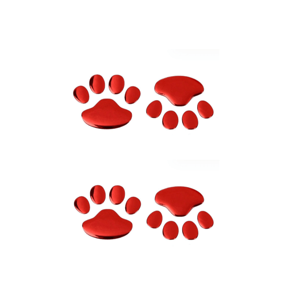 4 st 3D Chrome Dog Paw Footprint Bildekal Emblem Decal Decorat