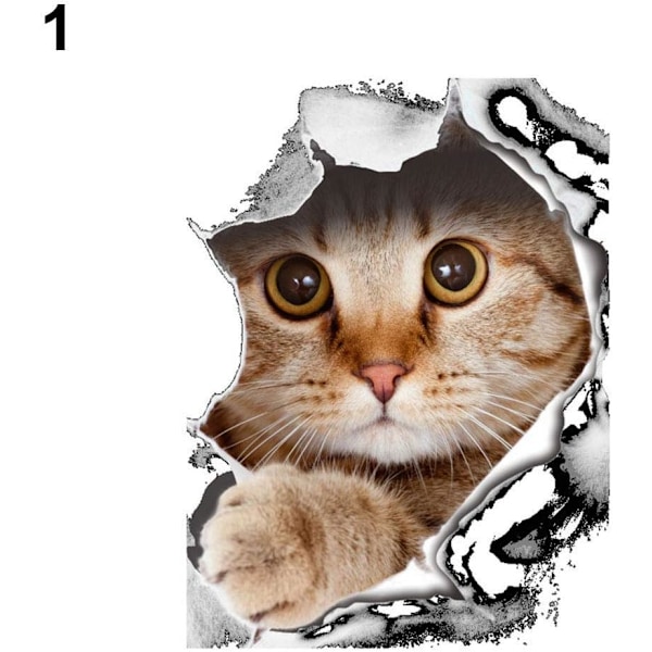 3D Väggdekorationer - Katt- och Hundmönster - Badrum Sovrum - Premiumkvalitet