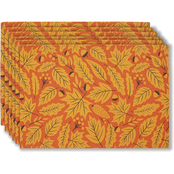 Vaahteranlehdet Syksy Placemats Set of 4, 13x19-In Syksy Pöytä Placemats, Pesu Kankainen Pöytä Mats, Kiitosannoksen Plac