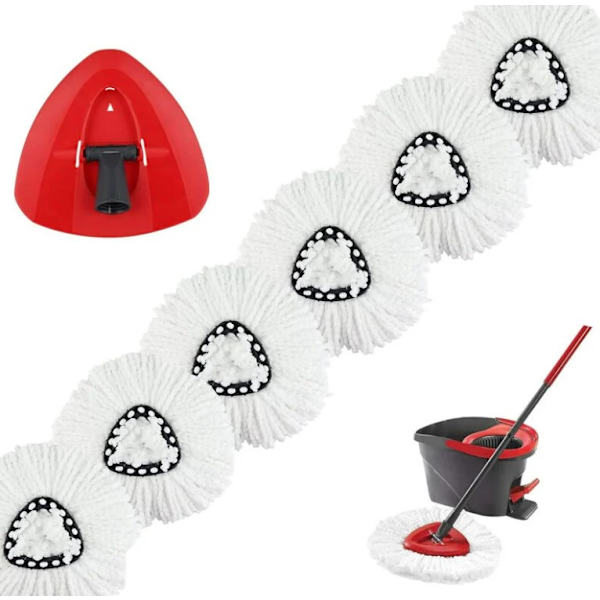 6 kpl Vaihtomoppi Vileda O-Cedar Turbo 2 in 1 EasyWring & Clean Yhteensopiva Moppipää