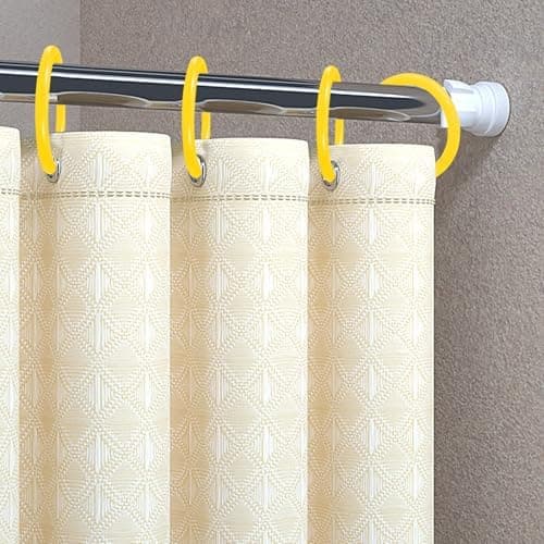 40x4mm 24 st Duschdraperiringar, Plast C-formade Duschdraperiringar, Passar De flesta Duschdraperier, Gula