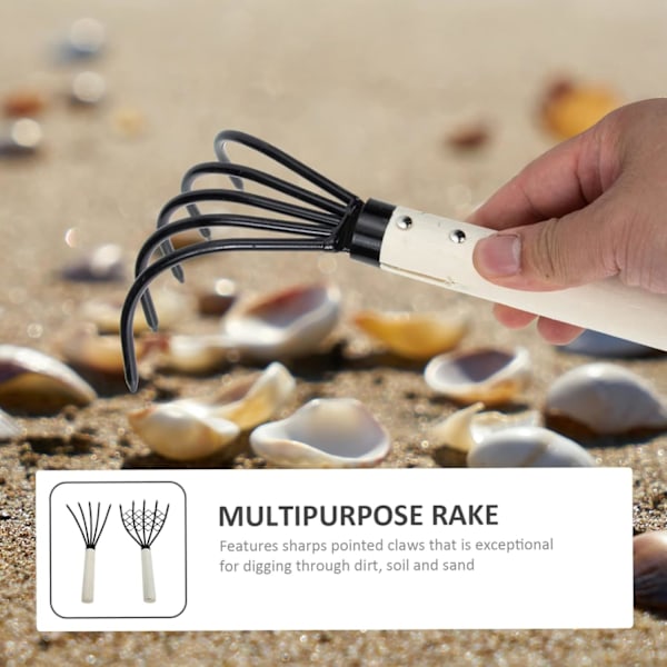 2 st Klorake med Nät, Handnät, Musselrake, Trädgårdsklorake, Skaldjursgrävande Rake Ergonomisk Skaldjurskalgrävande Till