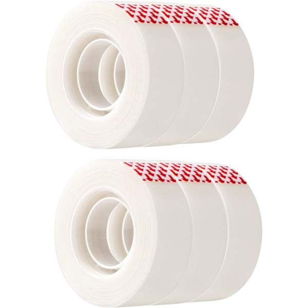 Matt tejp, 6-pack, utformad för reparation, tejp påfyllningar, genomskinlig, 3/4\" x 80 ft
