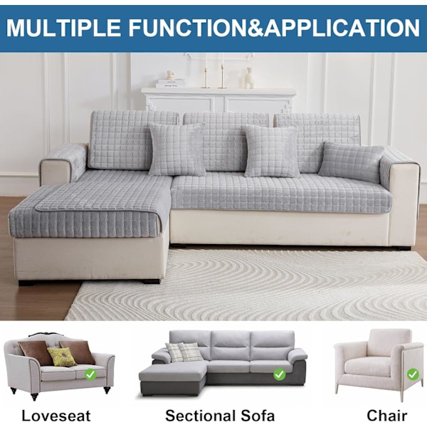 (LightGray,70×150cm 1kpl) Flanellinen sohvanpäällinen, kulmasohvanpäällinen, 3