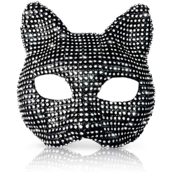 Kattkostym för Kvinna Katt Halsband Choker Handskar Rhinestone Katt Mask Svans Katt Kvinna Outfit Tillbehör Katt Kostym