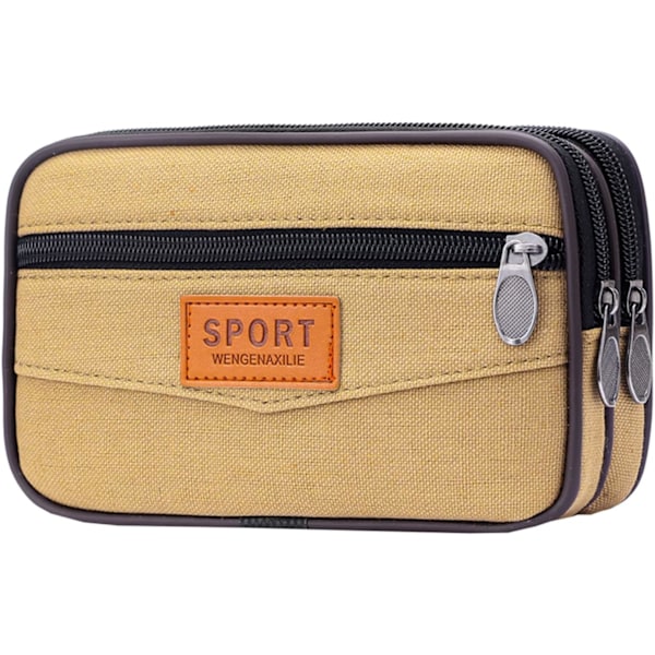 1 st Vattentät Midjeväska för Män Kvinnor, Svart Midjeväska, Messenger Bag, Bum Bag, Liten Midjeväska, 4 Fickor för Vandring