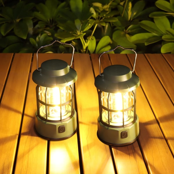 （large）Pack of 2 Battery Powered Camping Lantern, Dimmable Lightm