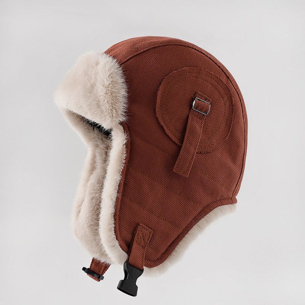 Trapper hatt för män kvinnor varm vinter rysk flygare hatt med fuskpäls öronlapp