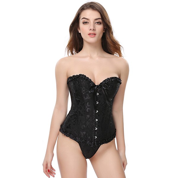 Kvinners Beinløse Korsett med Blonder og Snøring - Lingerie Bodyshaper Topp