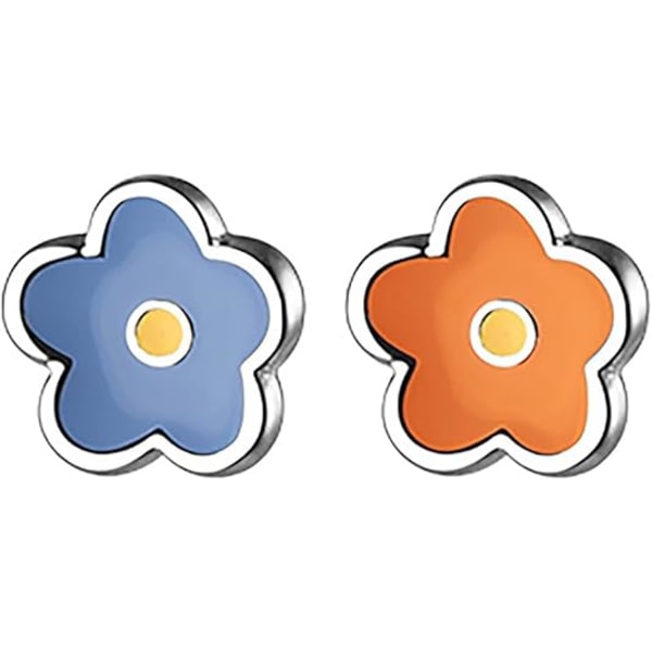 Solide 925 Sterling Sølv Søde Blomster Øreringe Ørestikker til Teenagere Små Farvede Blomster Ørestikker Øreringe Allergivenlige