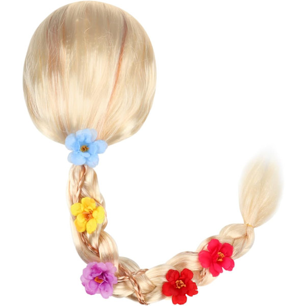 Prinsessa Lettipunu (85cm), Rapunzel-asuperuukki lapsille, Vaalea Prinsessaperuukki Tytöille, Cosplay-peruukki