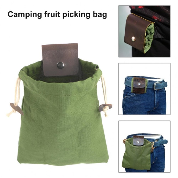 1PC Canvas Läderpåse Utomhus Fällbar Foderväska med
