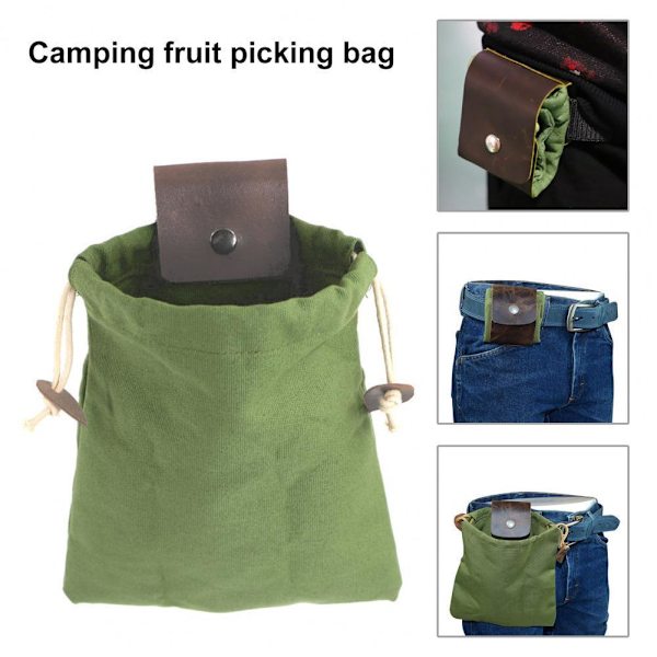 1PC Canvas Lærveske Utendørs Foldbar Fôring Bag med