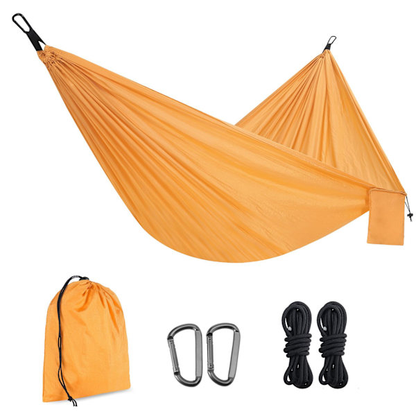 Bärbar hängmatta, gul hängmattesäng, campingbädd för fallskärm