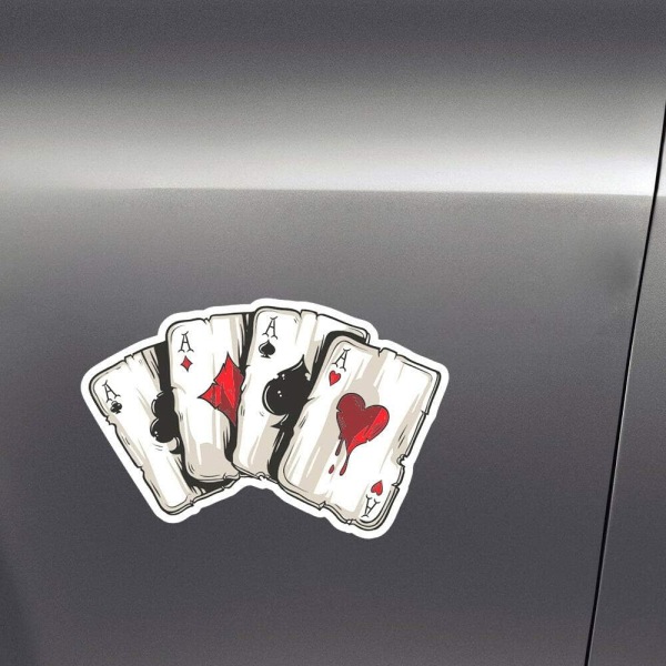 Universaali auton tarra 15x10cm Hauska pokeri tarra Korin tarra Tuuli