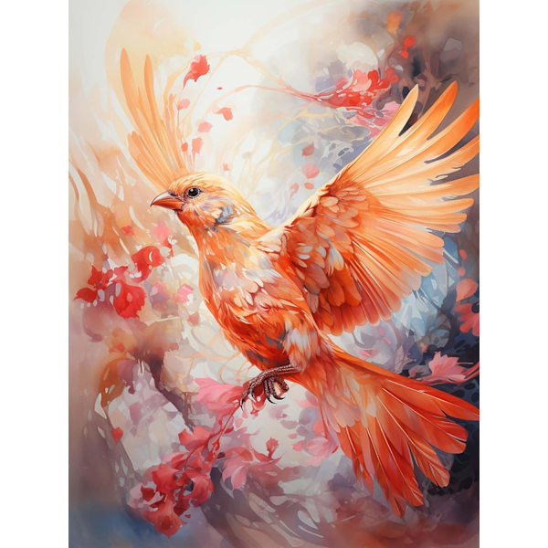 5D timanttimaalaus kukkia ja lintuja sarja 30x40cm (tyyli 19)