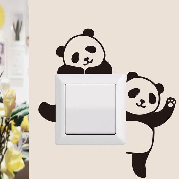 1-pack Panda-motiv Vinyldekal för strömbrytare