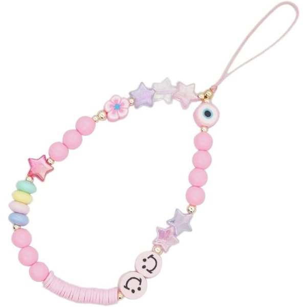 Anti-tapt mobiltelefonkjede Ny akryl Smile Star Bead Chain Co