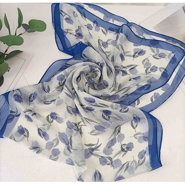 1 st  Sjal för Kvinnor Lättvikts Sjal Elegant Blommigt Mönster Genomskinlig Sjal Slöja Wraps