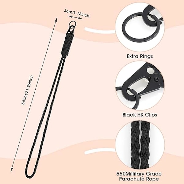 Lanyard Nyckelband Heavy Duty Flätad Nyckelband Lanyard Halsband C