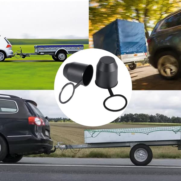 Trækstangsafdækning 2-delt Støvtæt og vandtæt trækstangsafdækning til bil autocamper (sort)