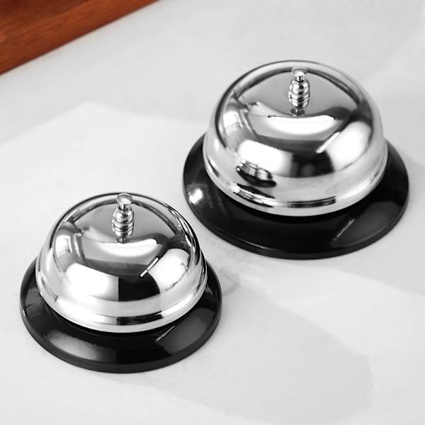 2-pack kallklockor, storlek 10*6.5cm och liten storlek 8.5*5.5cm, silvermetall rostfri