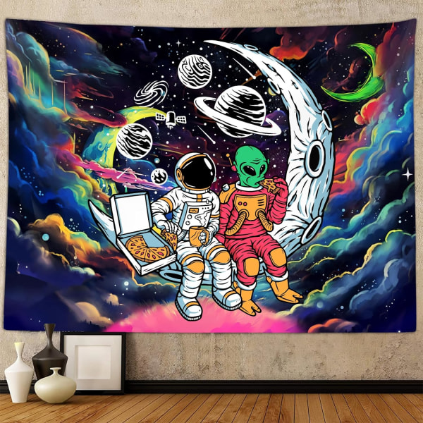 Rom Astronaut Alien Tapestry for Menn Gutter Soverom, Kule Trippy