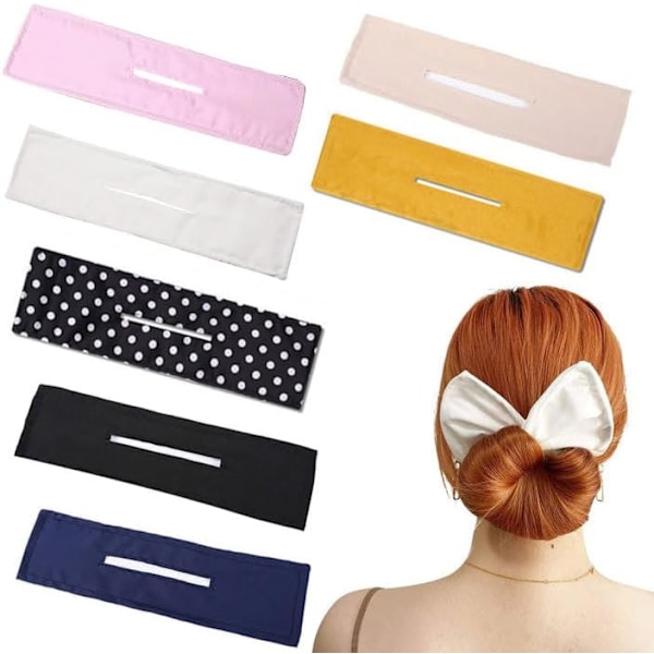 (Multicolor) 7 stykker Deft Bun hårbånd hårstykke Multi Color