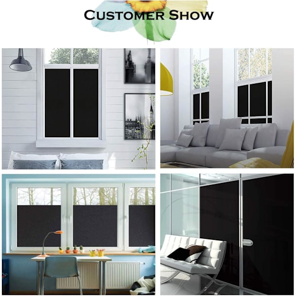 40 * 100cm2 stykker sort vinduefolie