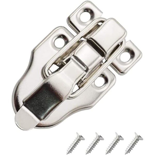 4×6.2×0.46cm Sølvfarget Boks Toggle Lås Metall Andebrune Hasp Lås Fangst for Møbler Hardware Tilbehør Smykker B