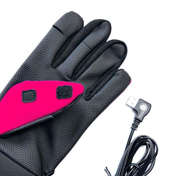 Læder USB-opvarmede handsker til mænd og kvinder（Rød）, vinteropvarmede M