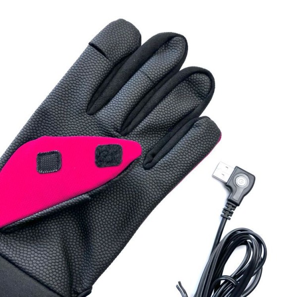USB-opvarmede læderhandsker til mænd og kvinder (rød), vinteropvarmet M