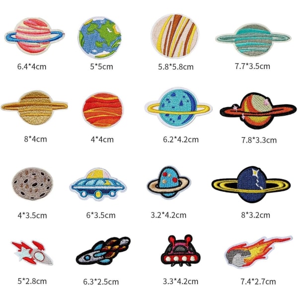 35 PCS Iron on Patches Solar System Applique Stickers Embroi