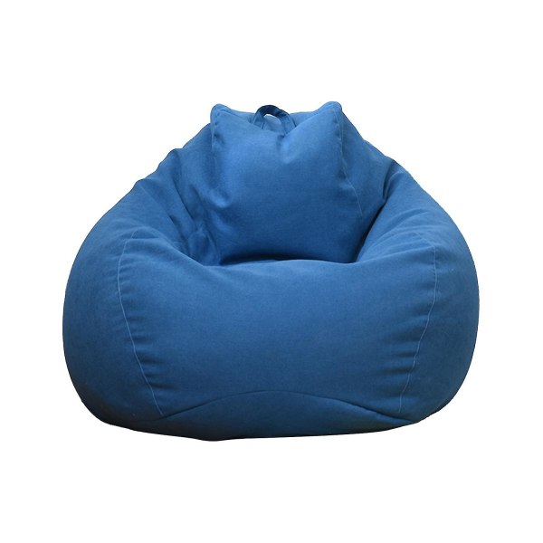 Bean Bag Cover - Bomuld og hørbetræk 100x120 cm (blå) - Lynlås