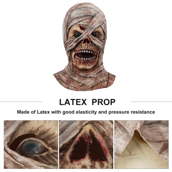 Halloweenin pelottava zombi-lateksimaski, Creepy Dead Creepy Horror Full Head Mask aikuisille miehille