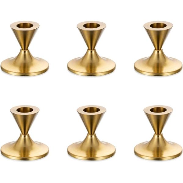 Kynttilänjalka Kultainen pöytäkynttilänjalka - 6 set koristeellista metallista hääkynttilänjalkaa