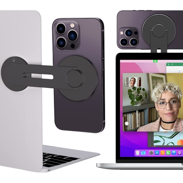 Magnetisk bærbar computerstand, kamera kontinuitet kompatibel med MagSafe, justerbar forlængelsesside til iPho