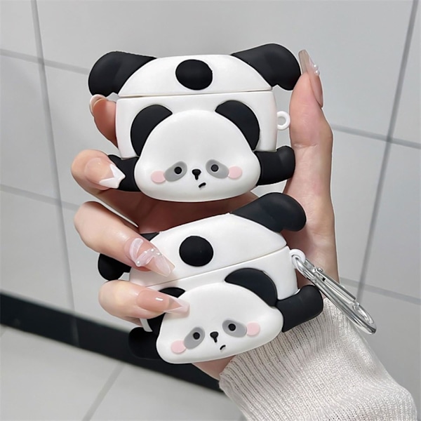 Søtt Kawaii-deksel for AirPods 4, Deksel kompatibelt med AirPod 4. generasjon 2024, Morsomt Panda Støtsikkert Beskyttelsesdeksel for Air pods 4,
