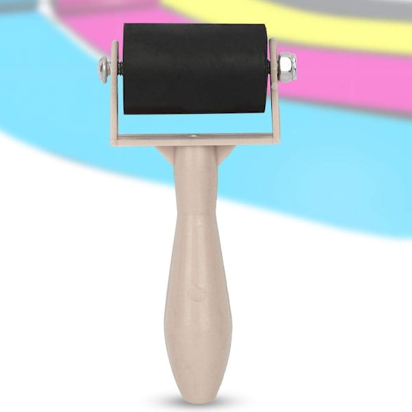 3,5 cm Gummi Brayer Roller Gravering Brayer Plasthandtag Färg Målning Konst Hantverk Roller Limning Stämplingsverktyg Halkfri (Primärfärg)