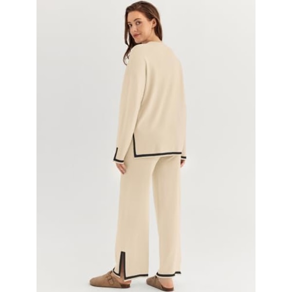 Dame 2-delt Lounge Set Outfits Tracksuits Sweatsuits Langærmet Trøje Toppe Brede Ben Bukser Efterårsmode Tøj