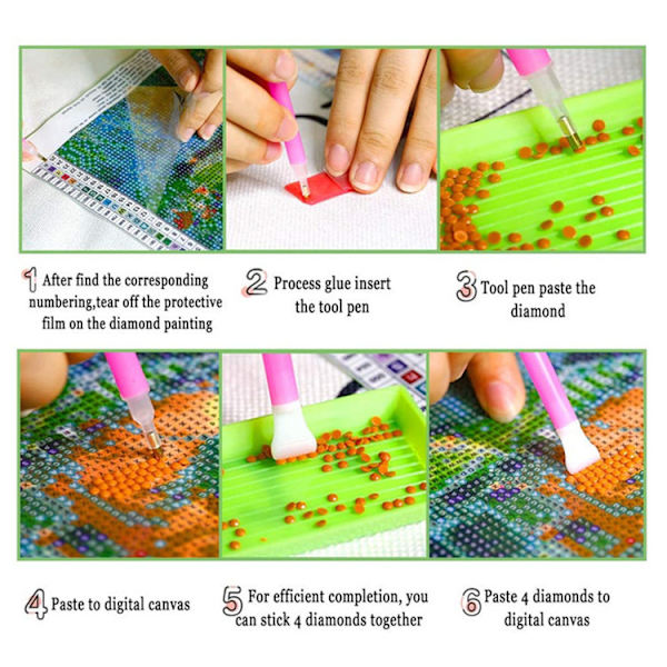 Blå Dröm 30x30 cm 5D DIY Diamantmålning Kit Väggkonst, Ad