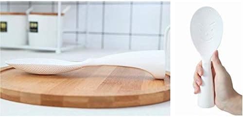 Ris Paddel Verktyg, Non-Stick Ris Sked, Stående Ris Spatel med Smiley Ansikte (2 Pack/vit)